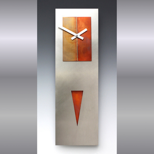 Click to view detail for LL-009 Clock, Steel Spike & Orange $229